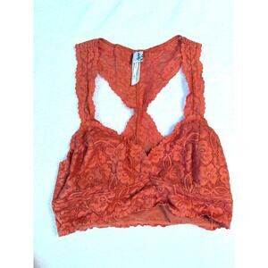 Intimately Free People Bralette Lace Racerback Burnt Orange Unlined Bra Small
